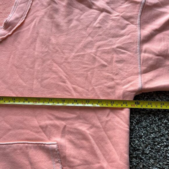 Aerie Hoodie Womens Large Pink Embroidered Drawstring Hood Slitted Winter Skater - Picture 6 of 8